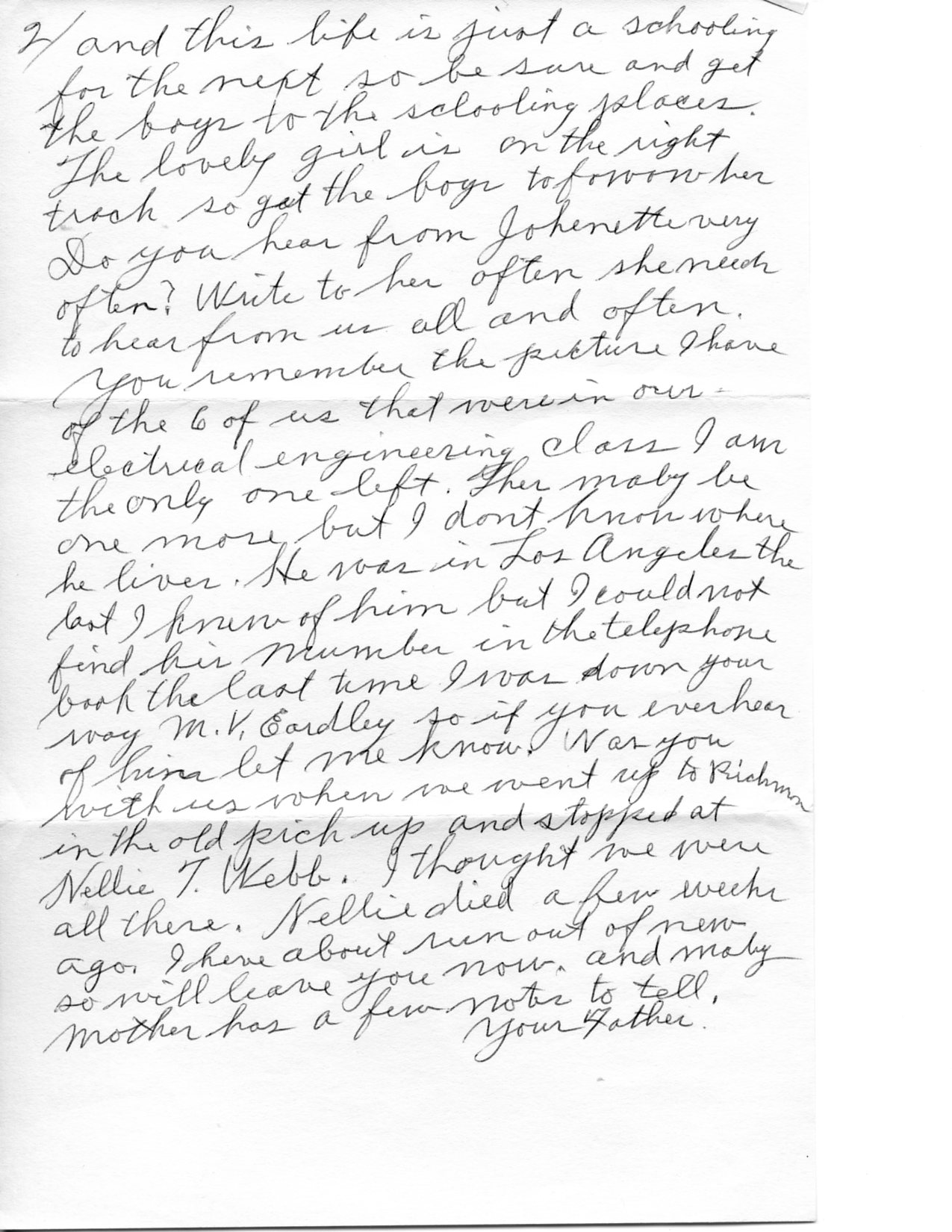 Letter from Frank S Hatch to Alice 27 Feb 1964