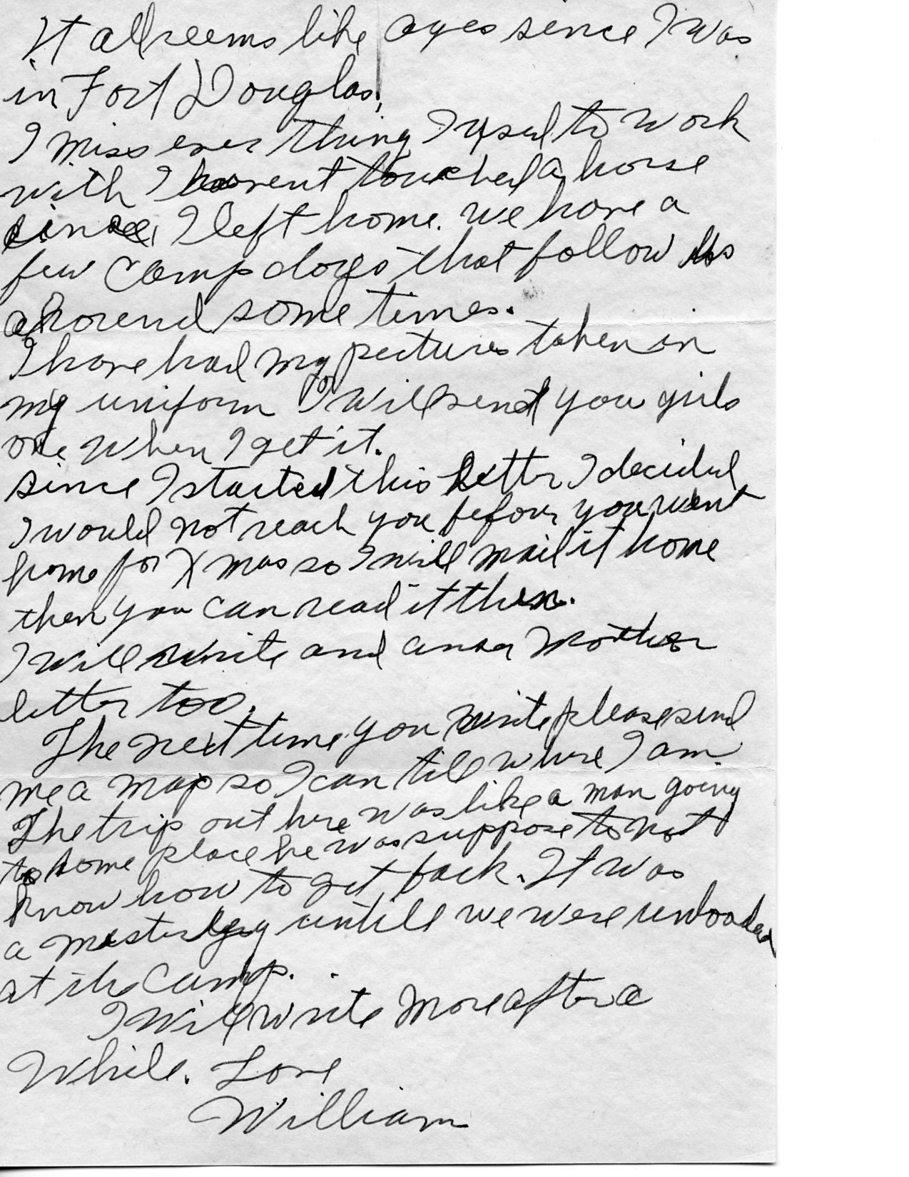 Letter from William to Alice 12 Mar 1943