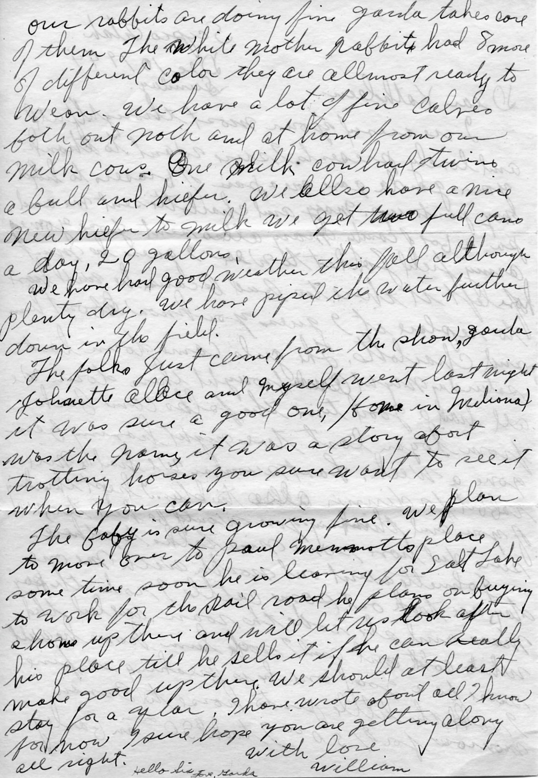 Letter from William to his sister Kathleen 10 Dec 1944