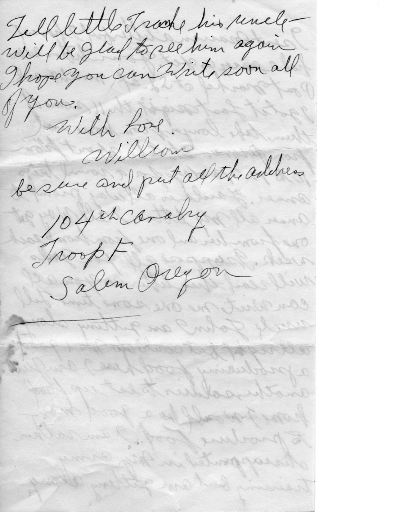 Letter from William to his sister Kathleen 10 Dec 1944