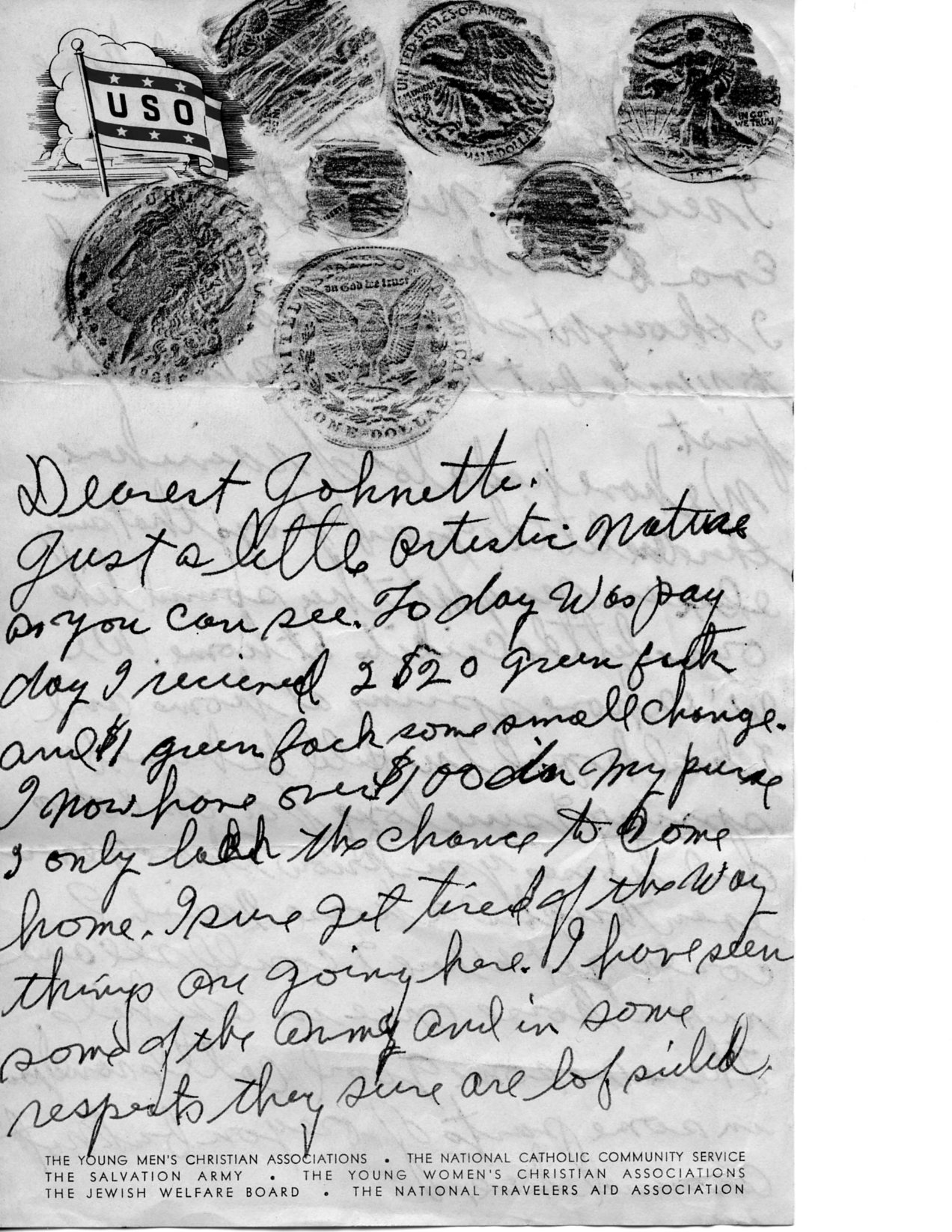 Letter from William to Johnette 1943