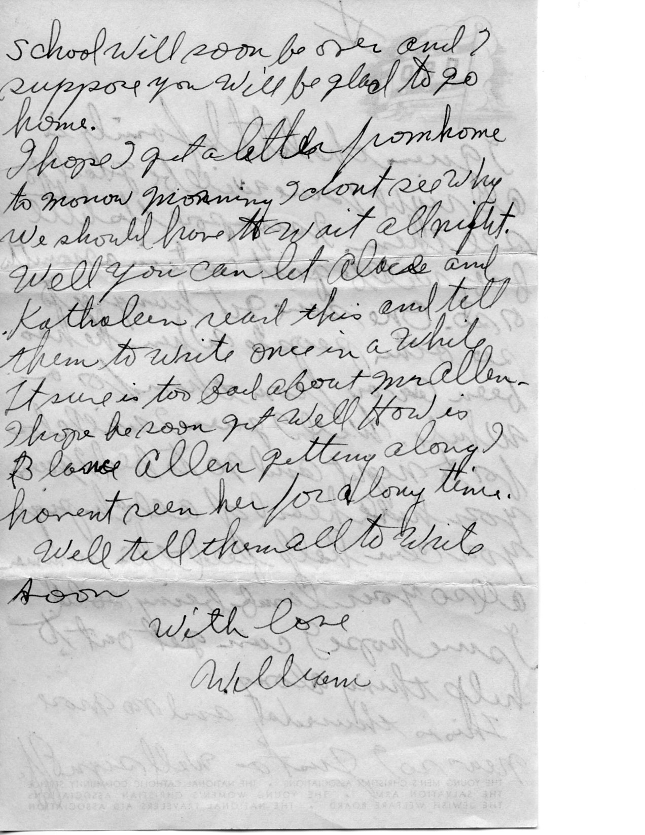 Letter from William to Johnette 1943