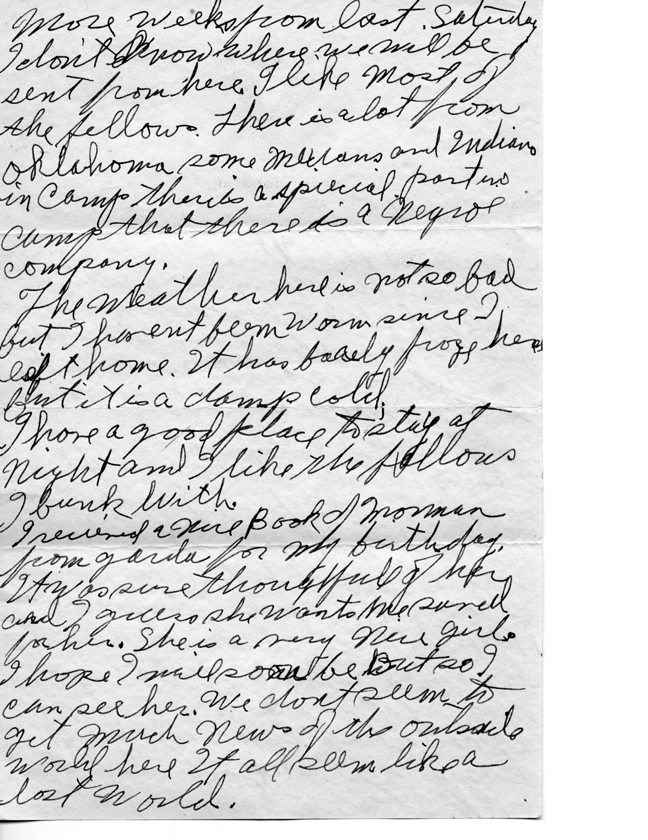 Letter from William to Sisters 1943 from Fort Douglas