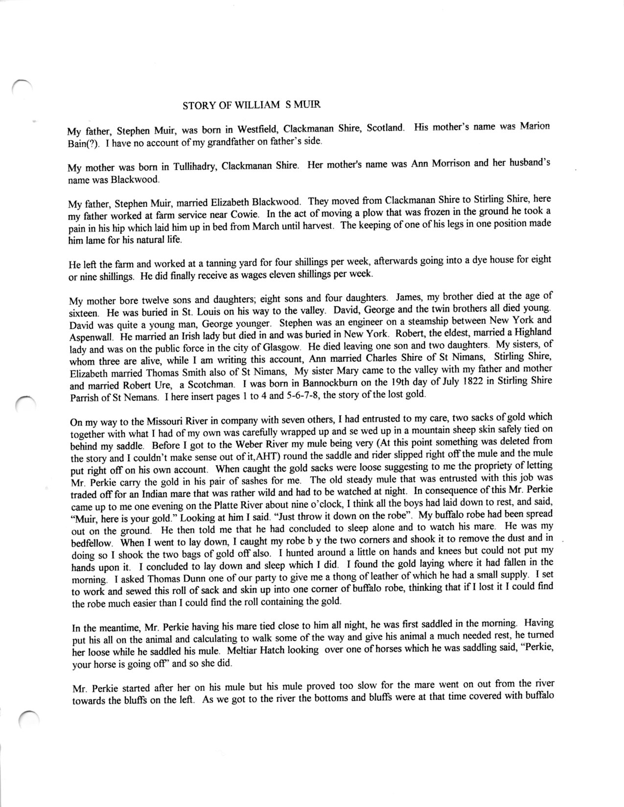 William Smith Muir history